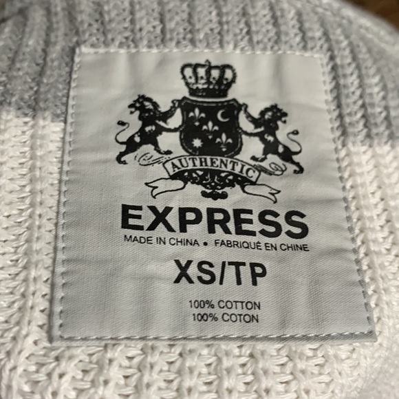 Express for Mens Grey and White Cardigan Sweater - Size XS - Picture 4 of 4